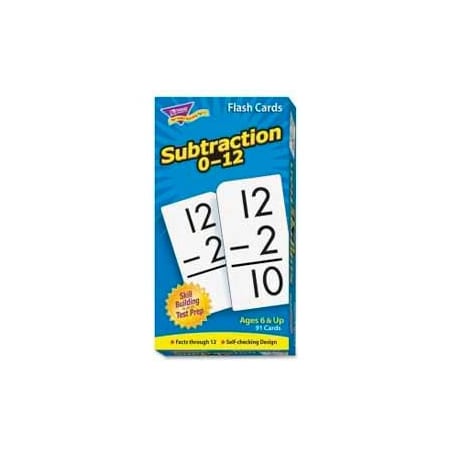 Trend Enterprises Trend Math Subtraction 0-12 Flash Cards, 3" x 6", 91 Cards/Box T53103